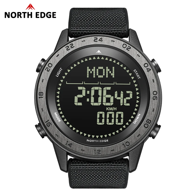 NORTH EDGE Pedometer Calories Compass Men's Digital Militray Watches Outdoor Fun Sports Watch Waterproof 50m Wristwatches TANK 3