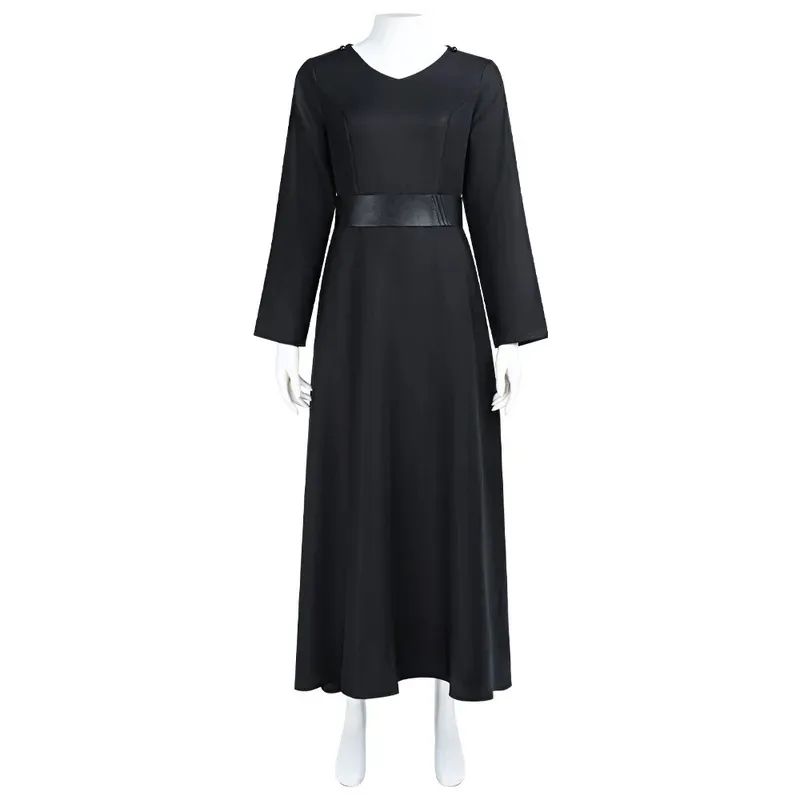 Black Rey Cosplay Adult Costume Full Set with Cloak and Dress Pants Wars Halloween Party Costumes for Woman eo]5