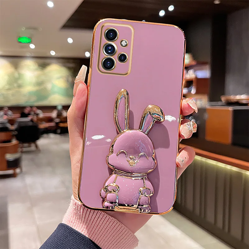 Rabbit Stand Phone Case For Samsung Galaxy A32 5G A23 A21S A12 A03S A02S For Samsung A51 A50 A31 A22 5G A13 5G A14 Silicon Cover