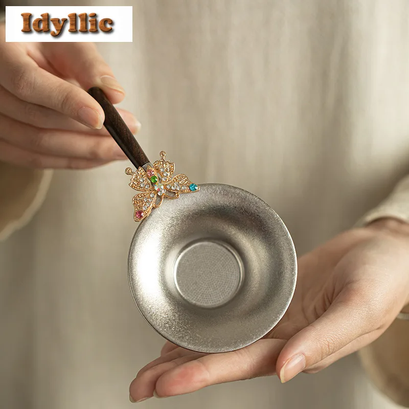 

Pure Titanium Butterfly Tea Separator Infusor Handmade Tea Strainer Dispenser Tea Making Tea Filter Tea Services Supplies Craft