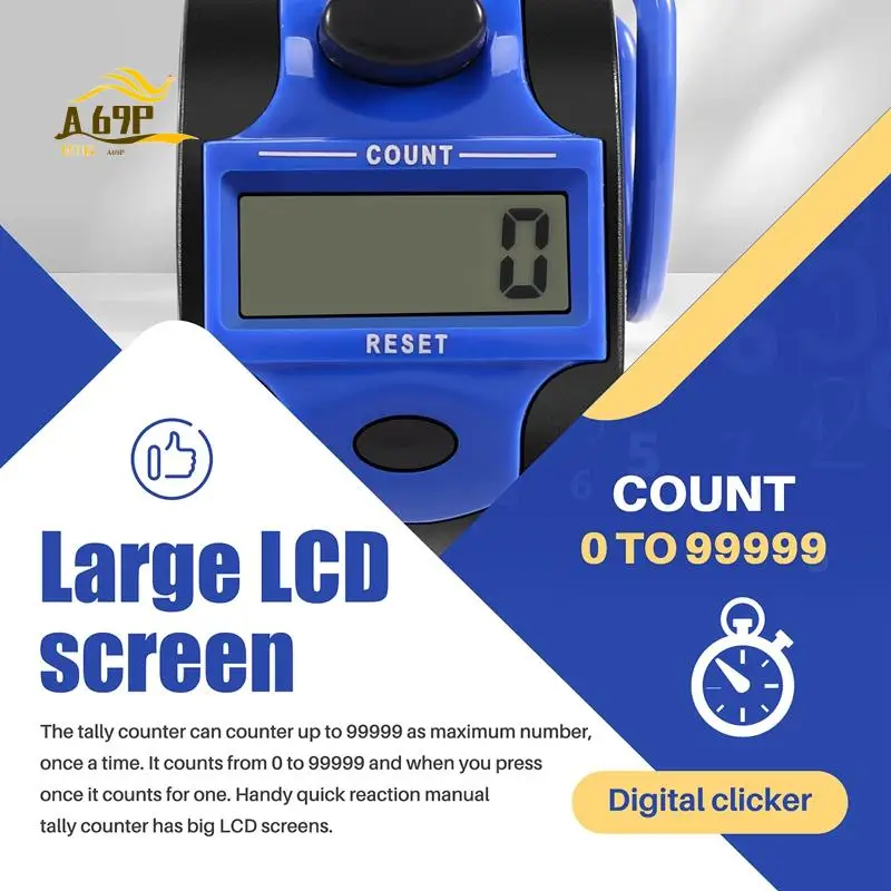 

A69P-счетчик, электронный кликер, ручной цифровой счетчик стежков, кольцо на палец, механический ручной счетчик для рядных людей, гольф