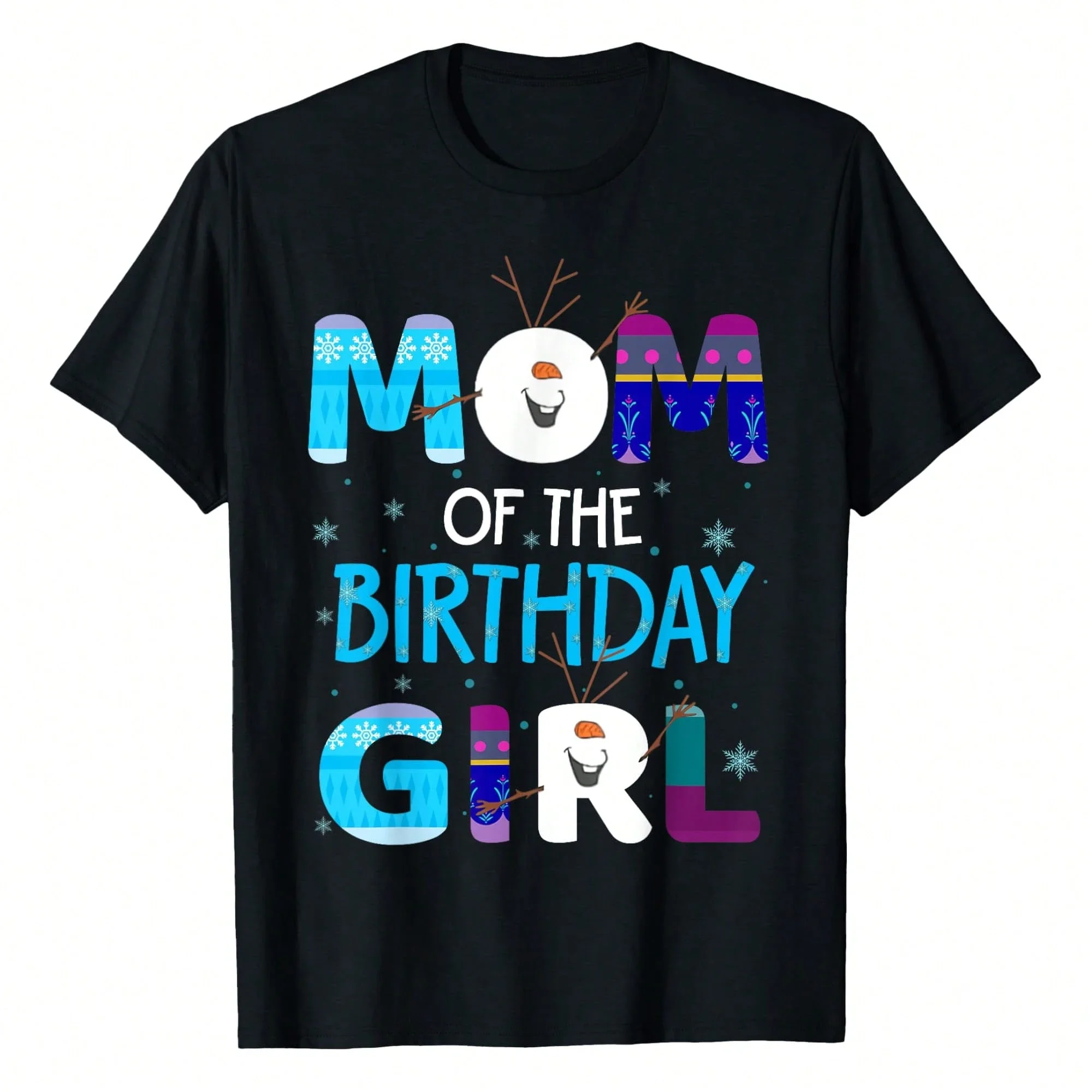 

Женская футболка с принтом «Мама дня рождения» и изображением снеговика из «Холодного сердца», повседневная футболка с короткими рукавами