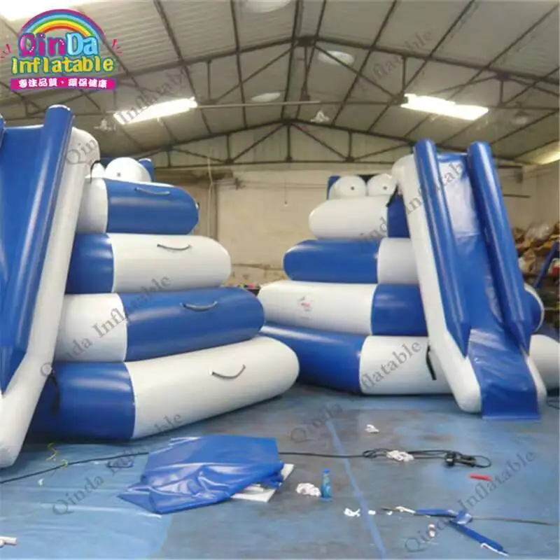 4 * 4 * 3 m met 2 rijstroken opblaasbare glijbaan watersportspellen, amusementspark zwembadvlotter waterglijbaan