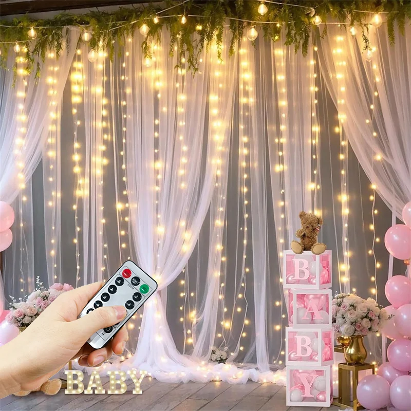 

USB Powered with Remote- LED Background decoration Lights , 8 Lighting Modes, Ideal for Weddings, Halloween, Christmas