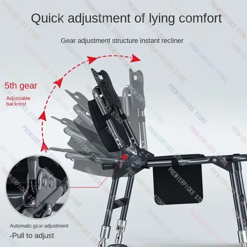 Portable Fishing Folding  Multi-Functional Lamp Lightweight Aluminum Alloy Table Seat Multi-Terrain Wild  Chair image 3