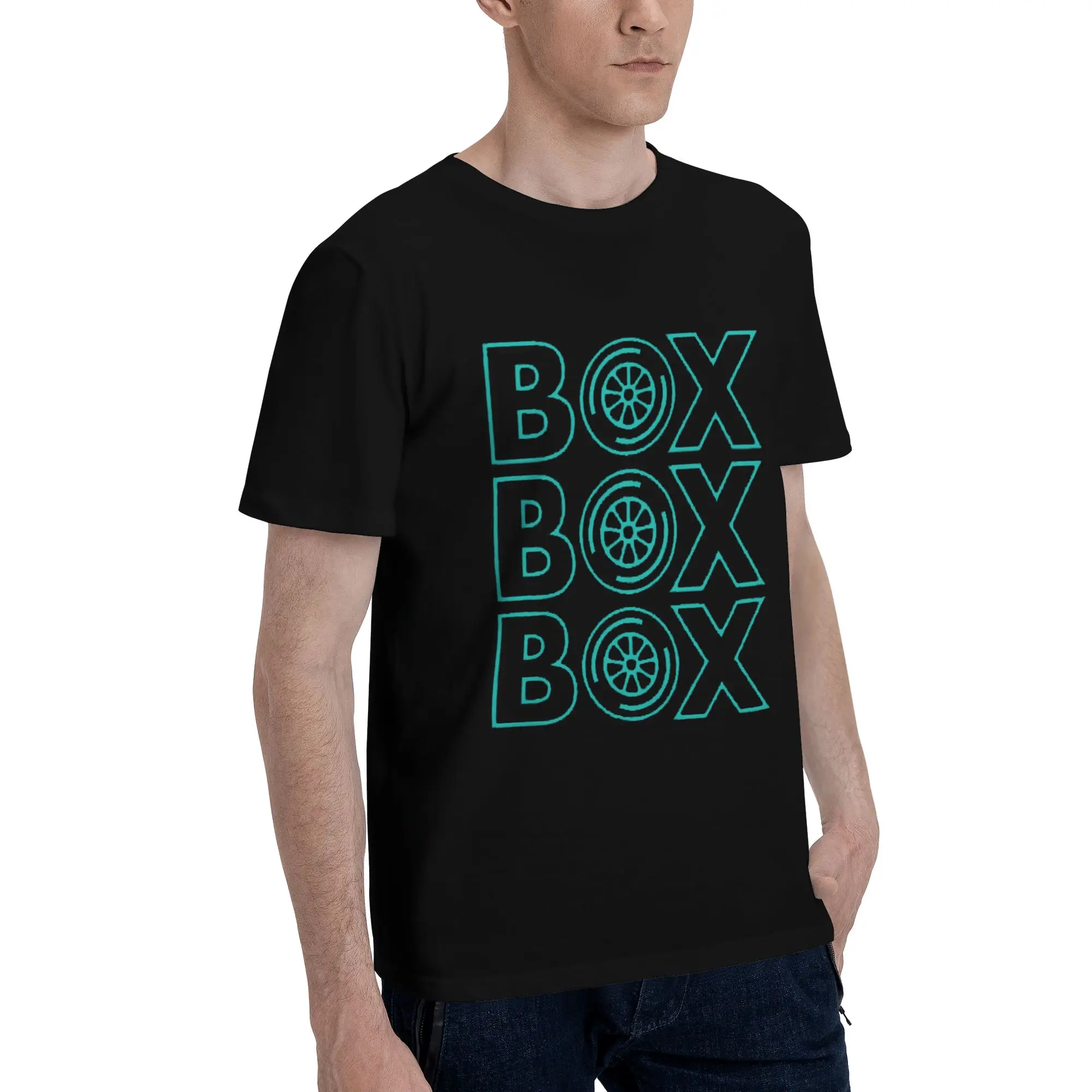 

Box Box Box Silver Arrows F1 Tyre Design Men T-Shirt Oversized T Shirts Men's Round Neck Cotton Tees Short Summer Male