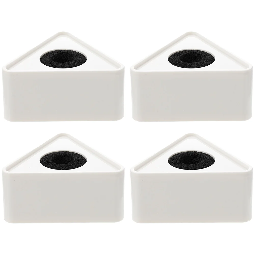 

4 Pcs Logo Microphone Triangle Bracket Triangular Flag Cube Stations Mini OEM