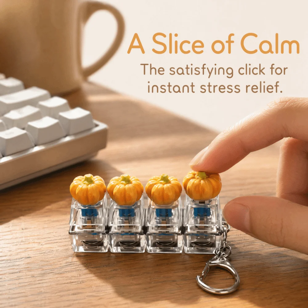 Finger Button Anti-stress Pendant Bread Keycap Pass The Time Fidget Keychain Mechanical Calming Keychain Keys Children Adults