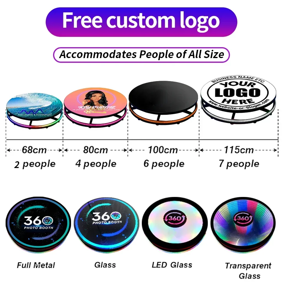 

New portable 360 spin manual selfie video glass camera infinity glass adjustable photobooth machine with flight case Hot sales