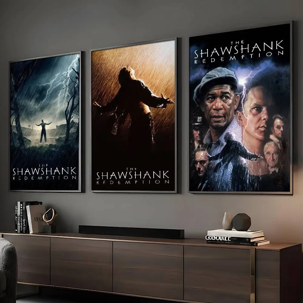 Klassischer Film „The Shawshank Redemption“-Poster, selbstklebender Wandkunstdruck, wasserfest, für Zuhause, Wohnzimmer, Schlafzimmer, Bar, ästhetische Dekoration