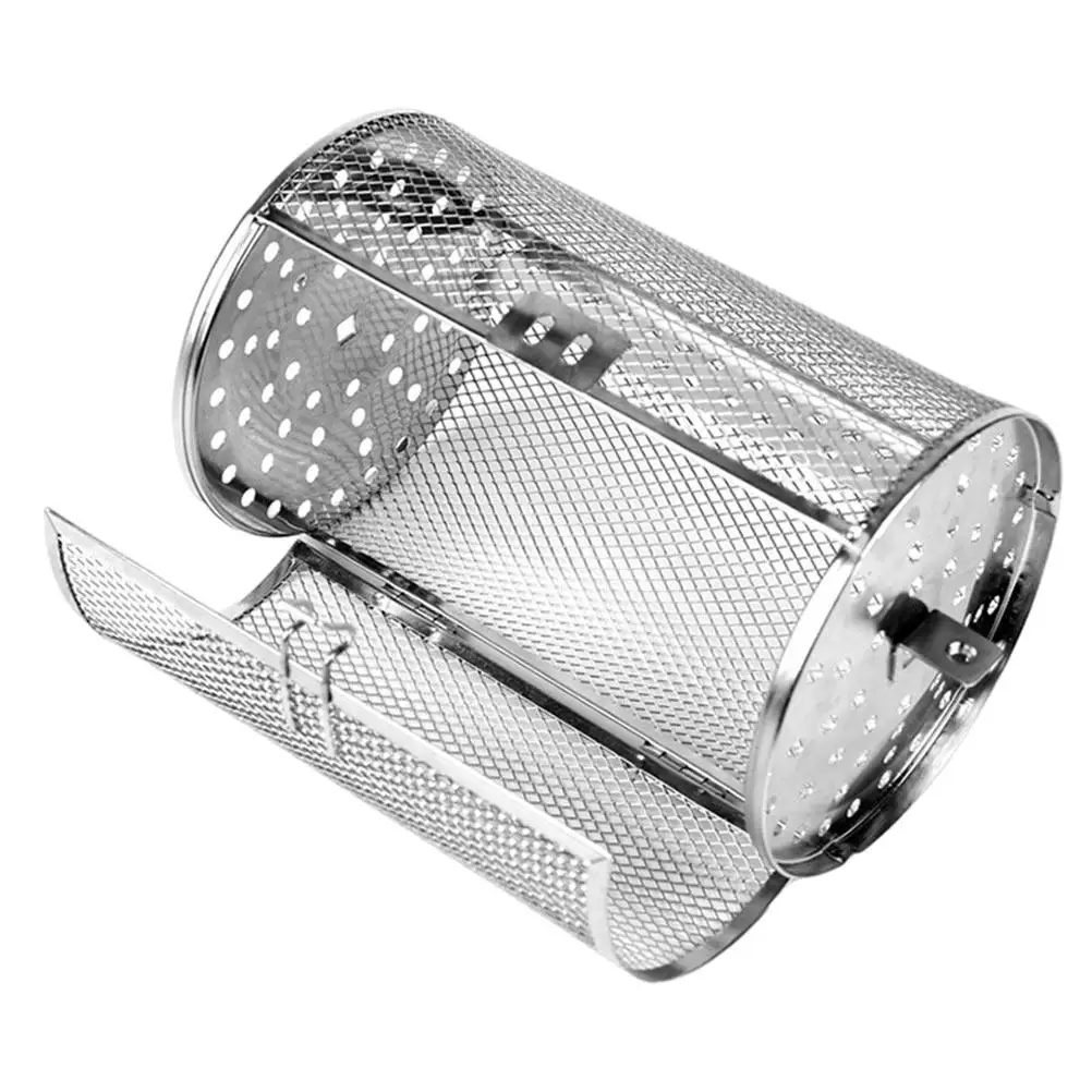

Stainless Steel Rotating Cage Rolling Grill Basket for Nuts Roasting Drying Oven Bbq Air Fryer Kitchen Roasting Tool Rust-Proof