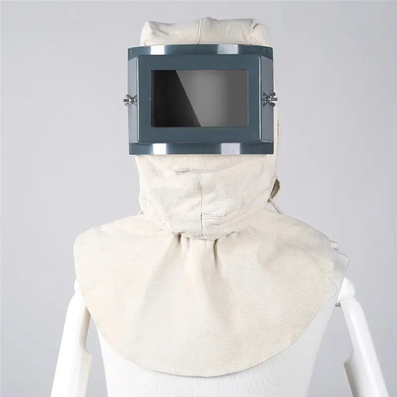 [B24B!】 Sandblasting Hood Dust Hood, Replaceable Square Glass Visor, Sandblast Helmet, Protective Visor For Industrial Protectio