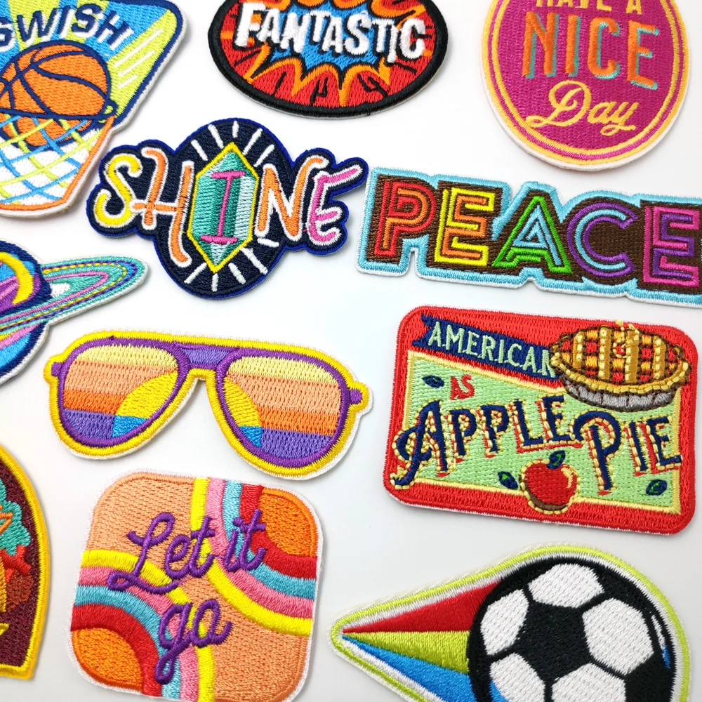 PEACE SUNGLASSES Rocket Iron On Patch Apparel Sewing Fabric Handmade Appliques For Clothing Stickers Badge Parche Basketball