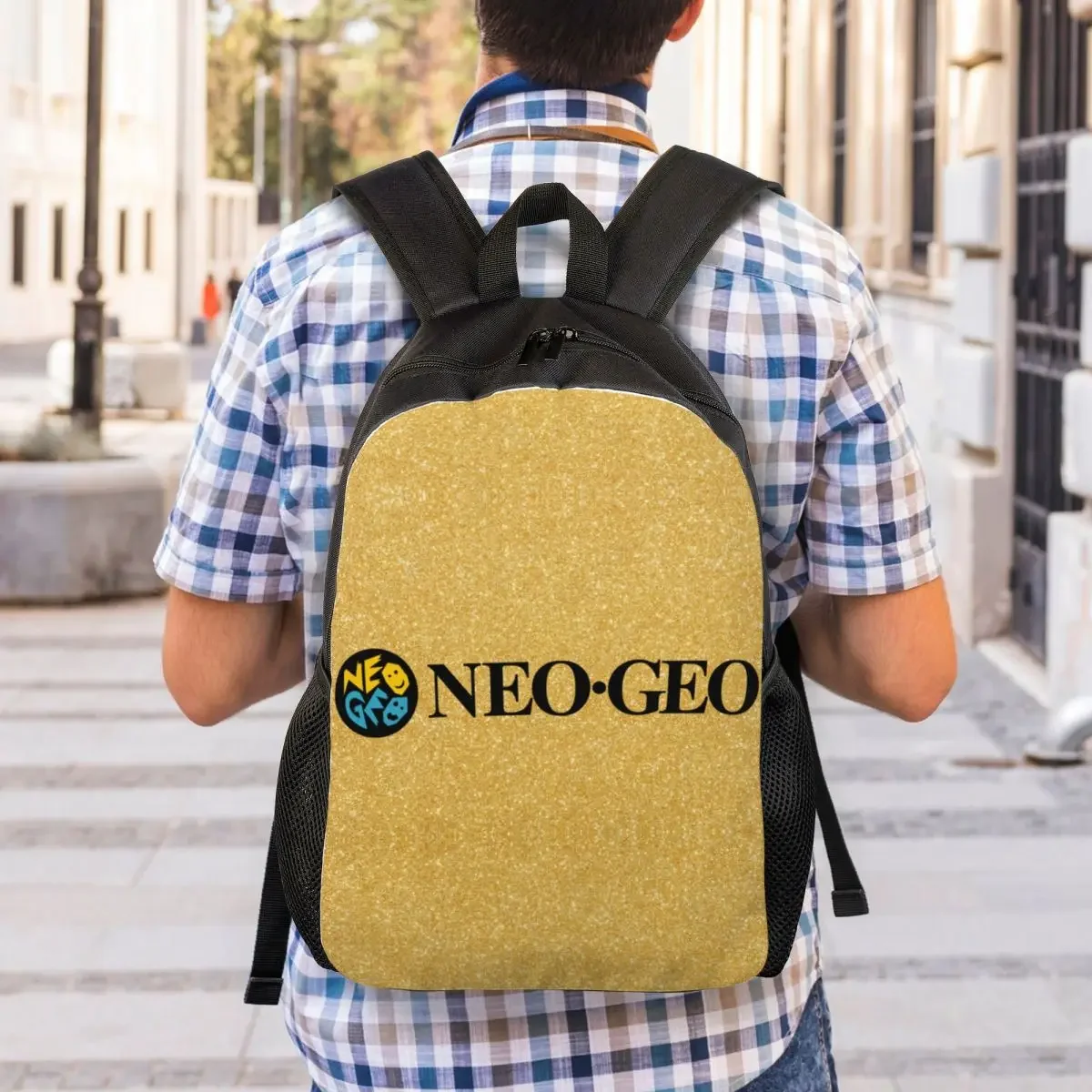 Mochila Neo Geo Logo para homens e mulheres, mochila para estudantes universitários, mala para laptop de 15 "Neogeo Arcade Bags