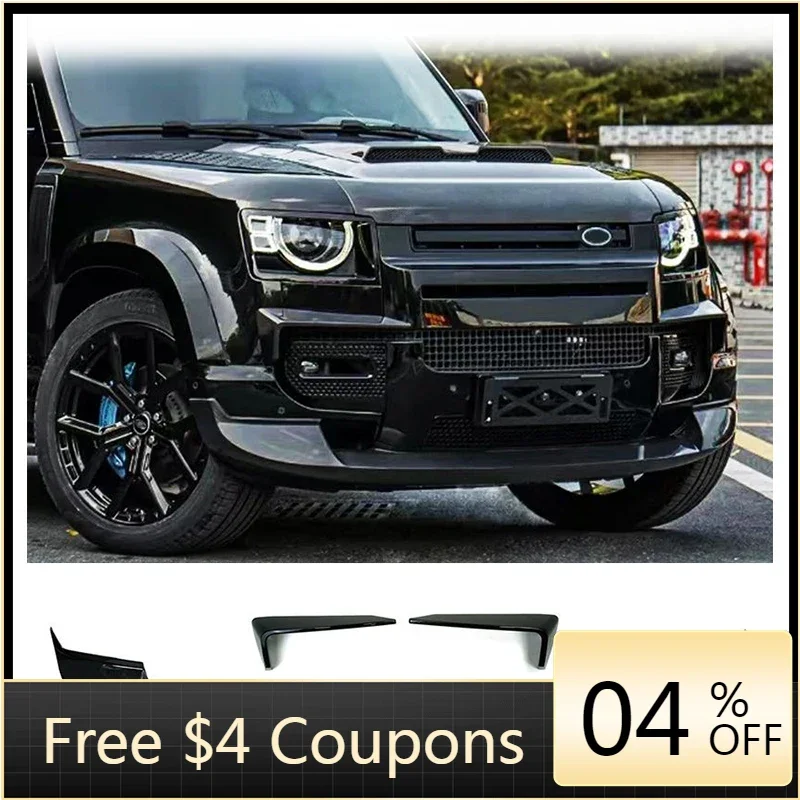 

BR Hot Sale Auto Parts Body Kit Front Bumper Lip Wind Knife Bumper For Land Rover Defender 90 110 2020-2022