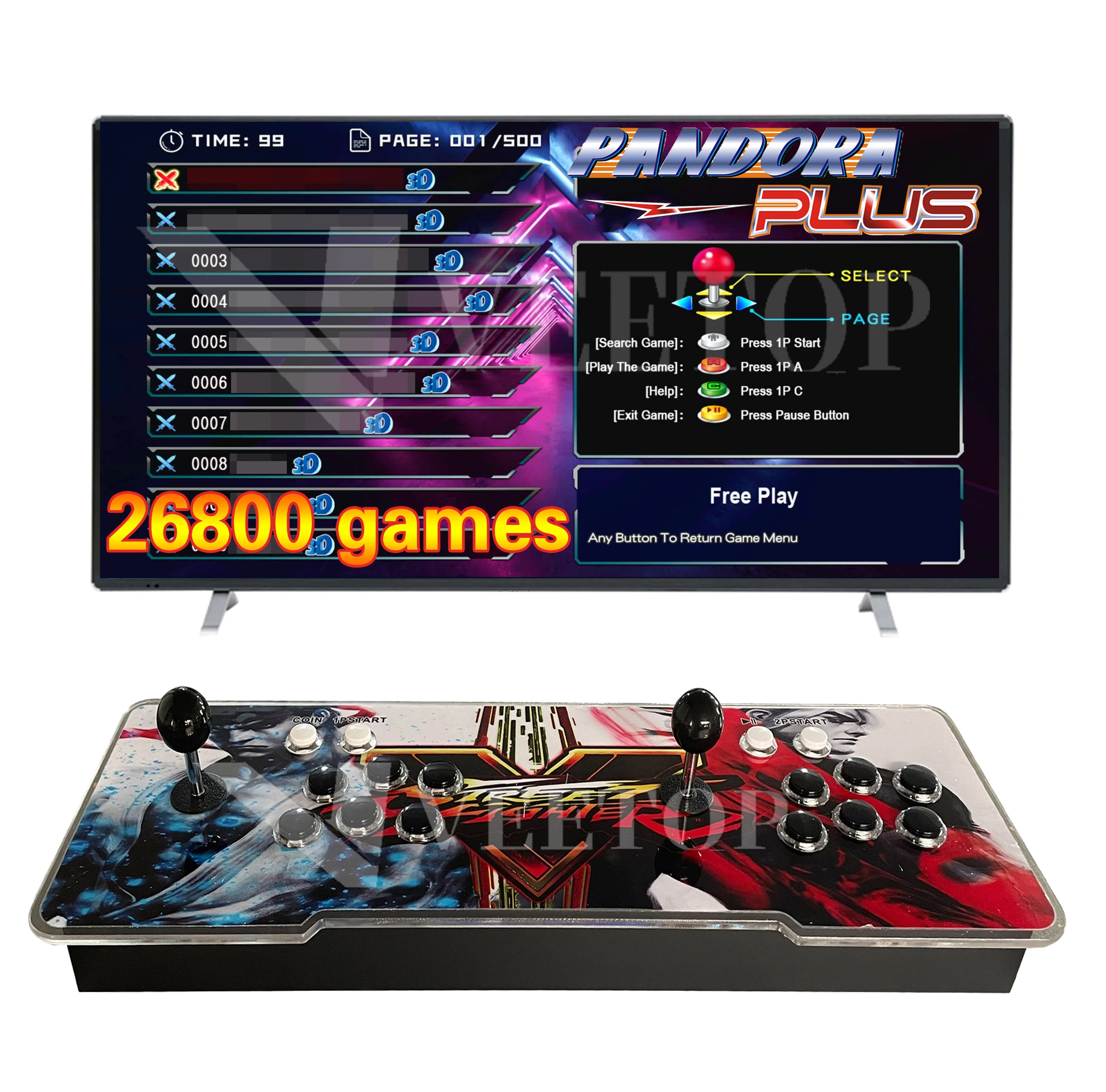 

Factory Wholesale Moonlight Treasure pandora Game Box Console 26800 Games in 1 Arcade Shooting Game Machine Box Original