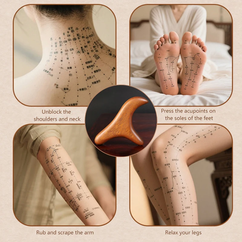 1 PCS Hals Fuß Sandelholz Trigger Punkt Massage Gua Sha Werkzeuge Home Gym Professionelle Therapie Massage Werkzeug Für Zurück Bein Hand gesicht