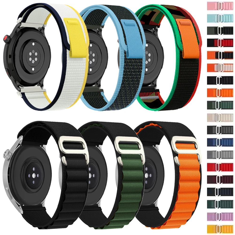 

Ремешок для Amazfit GTS 4 3 2 Min I/ GTR 4 3 Pro 2 2e Bip, нейлоновый Браслет Для Xiaomi Watch Color 2 S2 S1 Pro/Active, 20 мм 22 мм