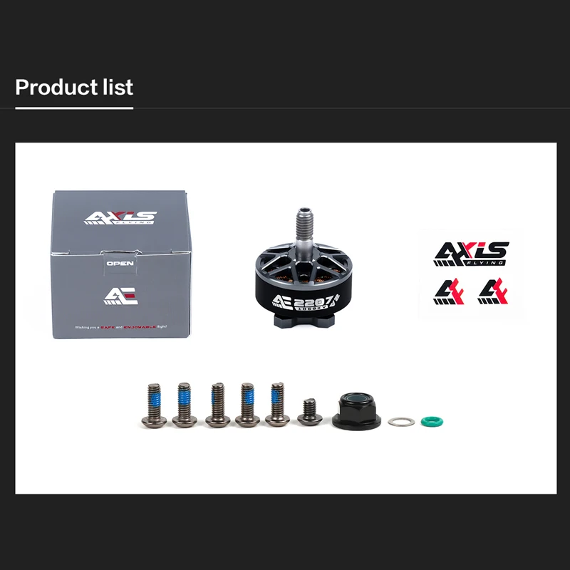 AxisFlying 2207 AE2207 V2 브러시리스 모터 1860KV 1960KV 4-6S 꽃 비행 횡단 드론 5mm 용 5 인치 프로펠러와 호환 가능