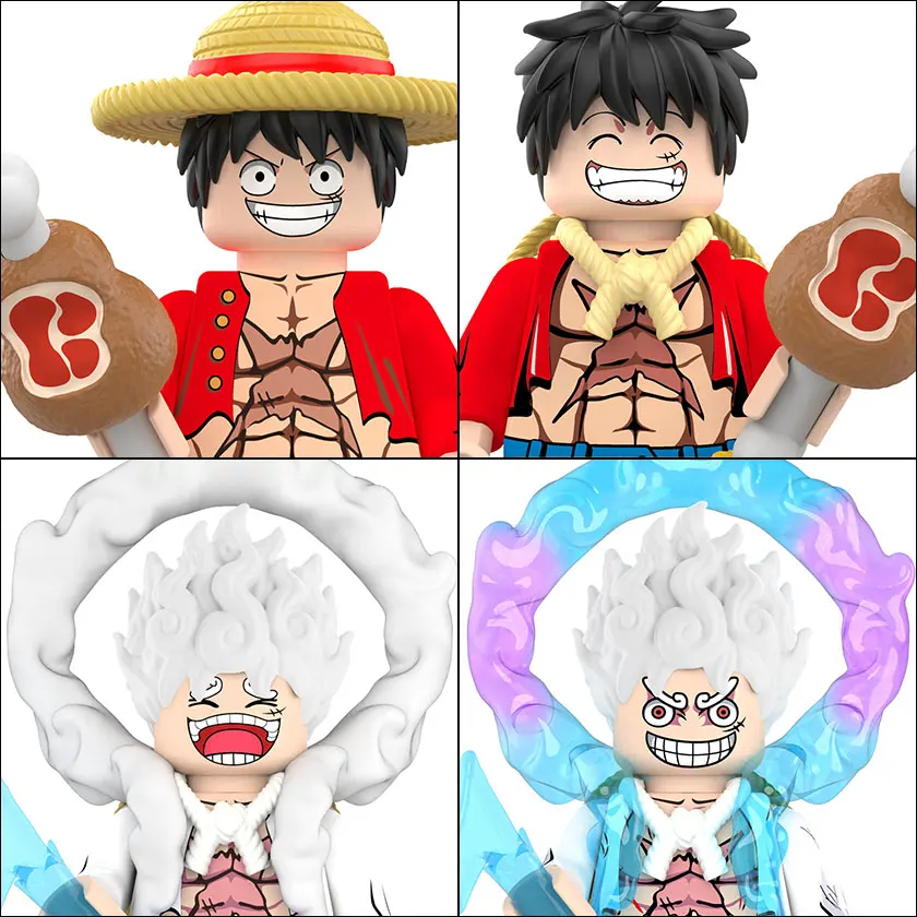 Figuras de acción de One Piece para niños, Mini bloques de construcción, Luffy, Zoro, Usopp, Anime, cabezas, Series, juguetes educativos, regalos de