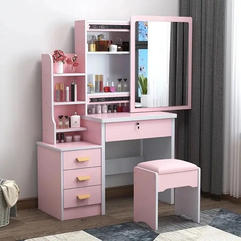 Dresser Bedroom Small Apartment with Lights Modern Simple Dressing Table Storage Integrated Cross-Border Makeup Table