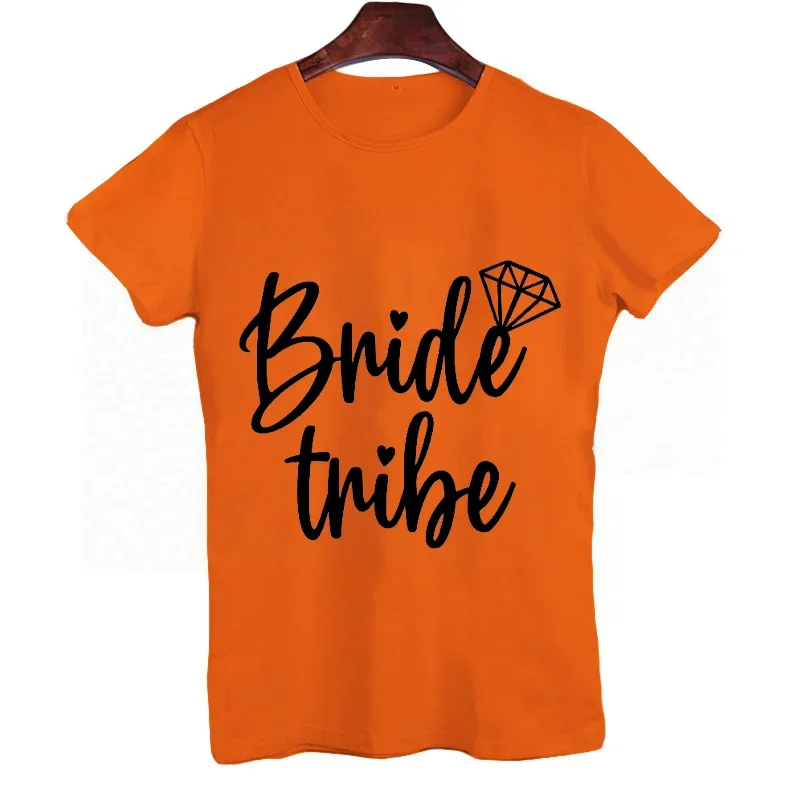 Camisetas informales para mujer, ropa con estampado de Bride Tribe, top de fiesta nupcial, moda de verano