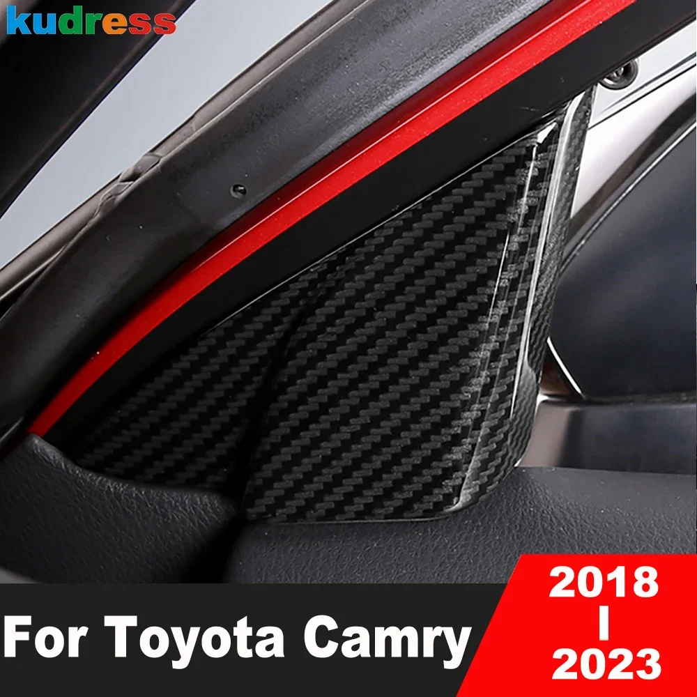 For Toyota Camry 70 2018 2019 2020 2021 2022 2023 Carbon Car Front Door Window A Pillar Triangle Cover Trim Interior Accessories