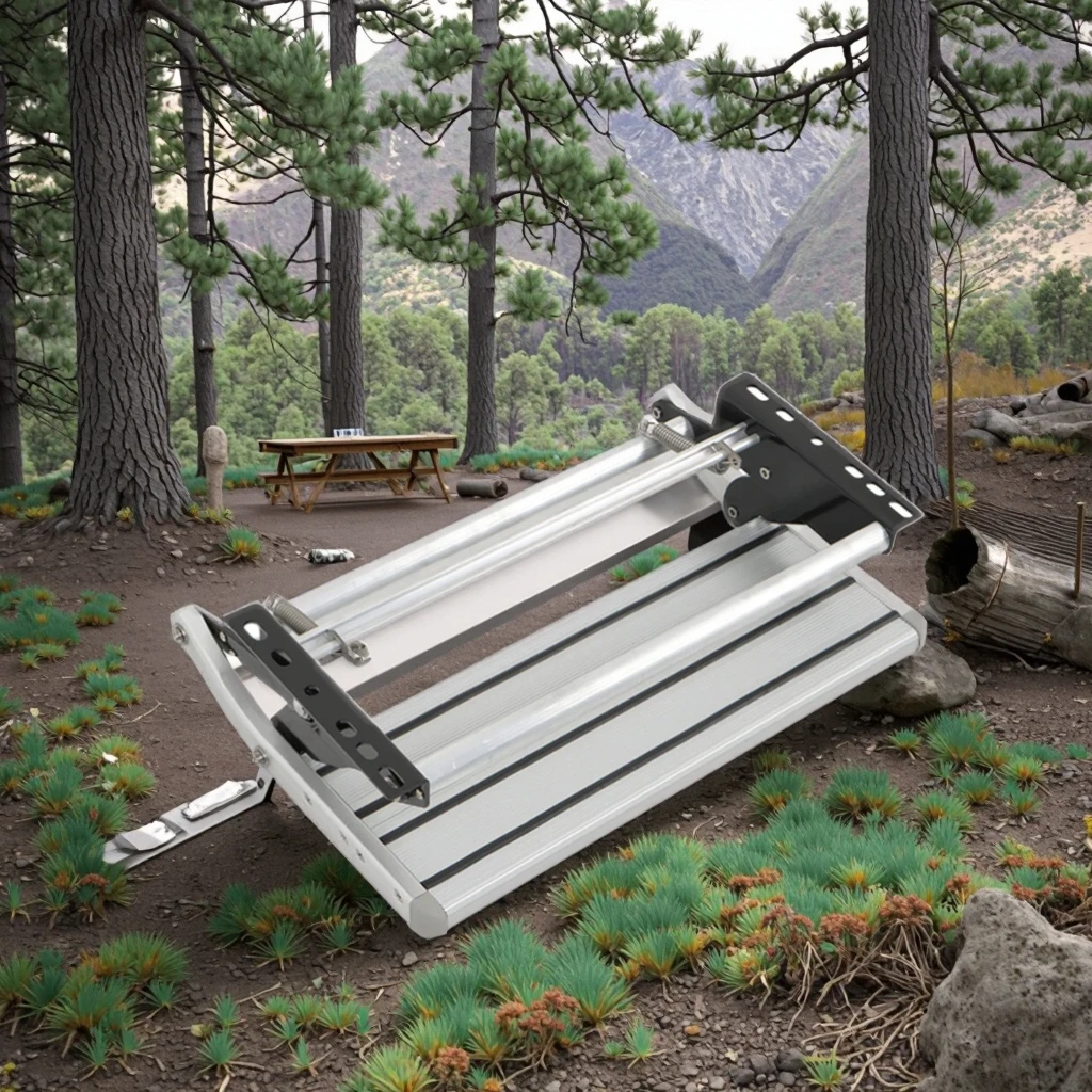 

Luxury Travel Equipments Manual RV Aluminum Alloy Folding Single Step For Motorhome RV Camper Van Travel Trailer Caravan