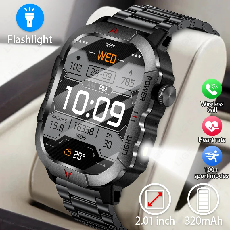 

LIGE X3 Smart Watch Men With LED Light IP68 Waterproof Health Sleep Monitor Man Watches Pedometer Sports Fitness Men Smartwatch