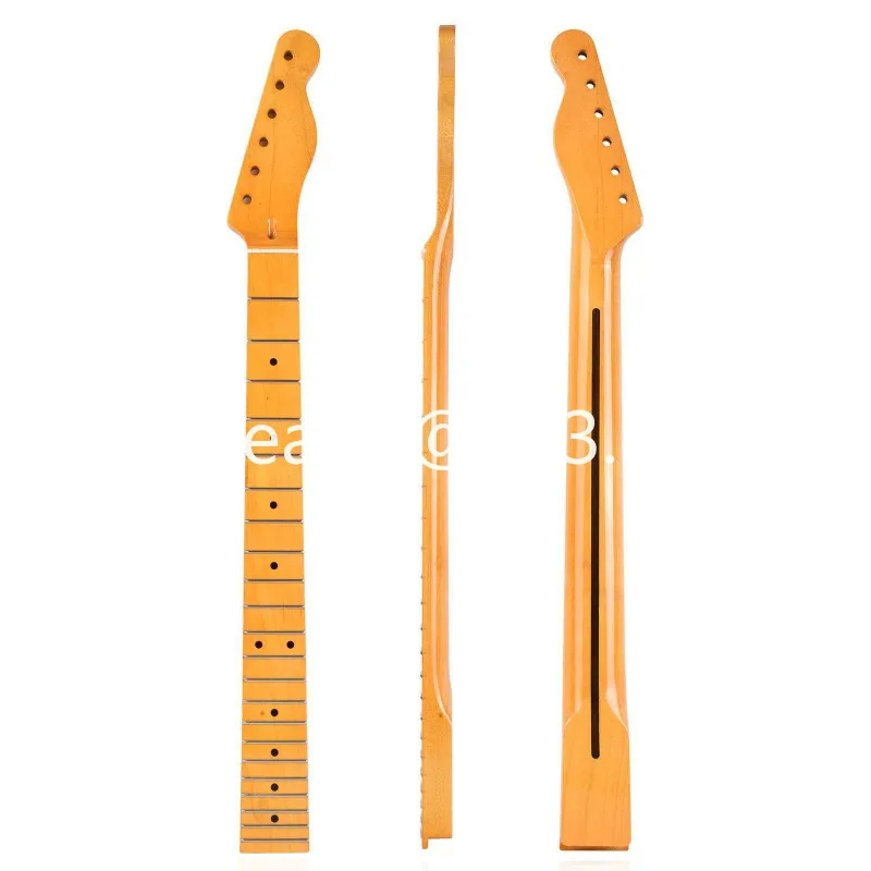 [Bright yellow] 22 fret electric guitar neck, Canadian maple fretboard handle for Tele midline