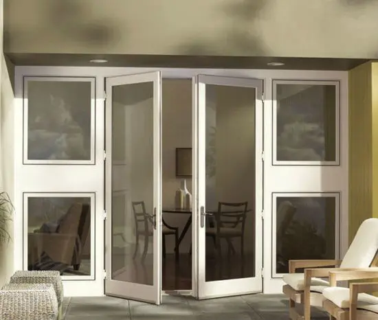 Hurricane soundproof thermal break aluminum profiles folding door aluminum bi-fold doors