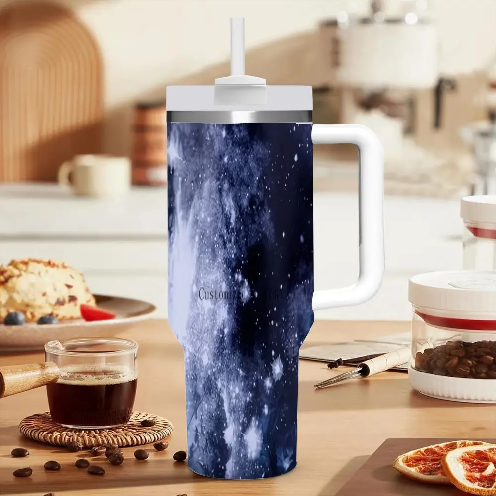40oz Water with Straw Lid & Handle - Double-Wall Vacuum Insulated Leakproof Suitable for Hot/Cold Drinks, 6 Hot & 12 Cold Retention, PVC-Free Travel Mug for Gym, Office, Camping, Gift for,, Outdoor