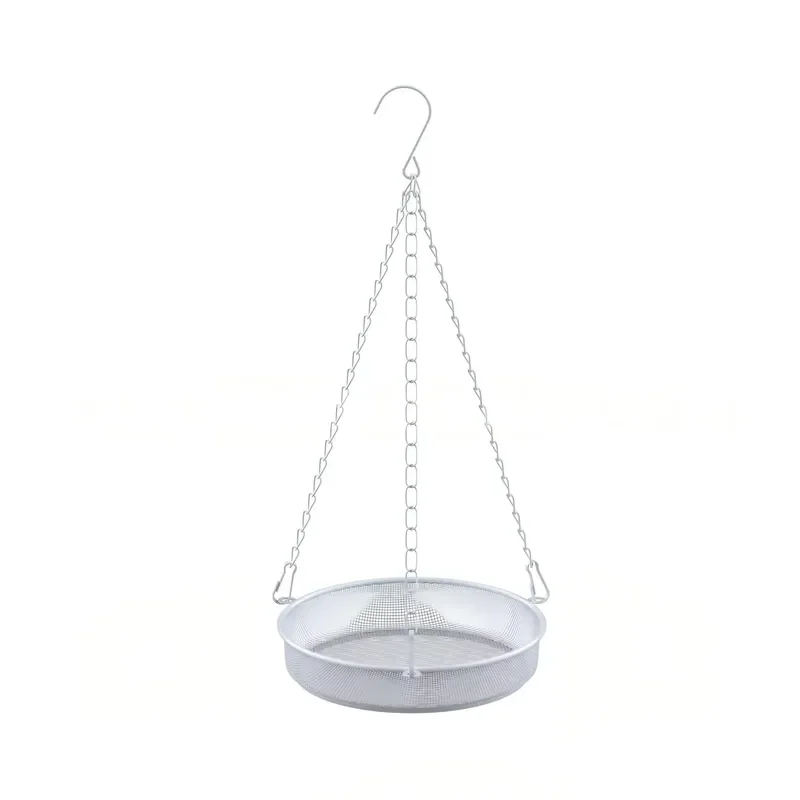 Round Wrought Iron Bird Feeder Hanging Metal Mesh Design Outdoor Garden Decor for Wild Birds Feeding Station Durable Cage