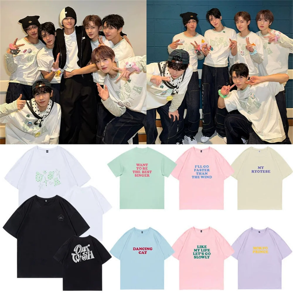 

Idols N-Wish Одежда Our WISH Concert POP-UP Store ФУТБОЛКА SION RIKU YUSHI JAEHEE RYO SAKUYA Коллекция фанатов