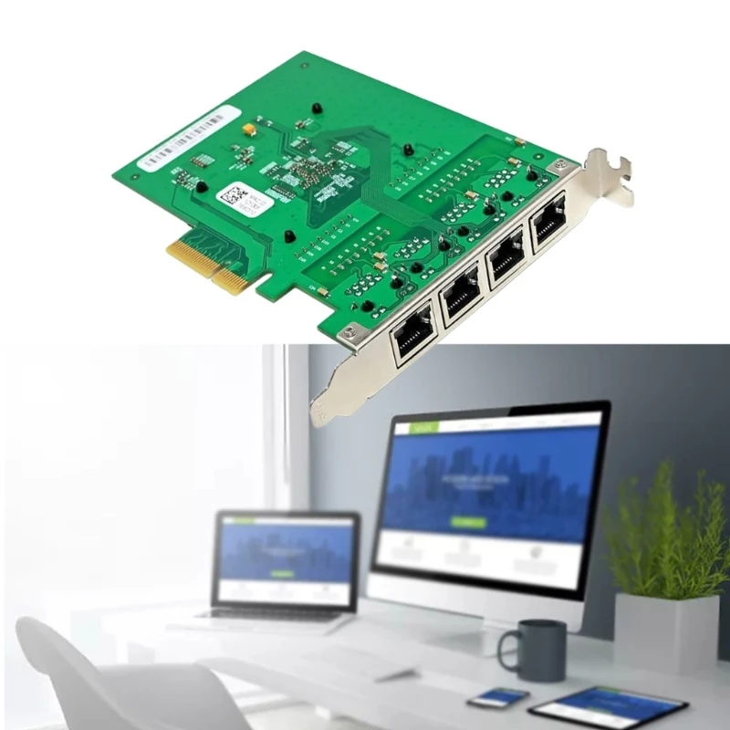 Scheda Ethernet PCIE Scheda espansione rete Ethernet da 2,5 Gbps 4 RJ45 Chip I350AM4