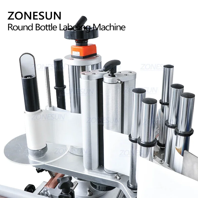 ZONESUN-máquina etiquetadora de latas para botellas, tarros de plástico y vidrio, Perfume, vino redondo, automático, Vertical, para producción
