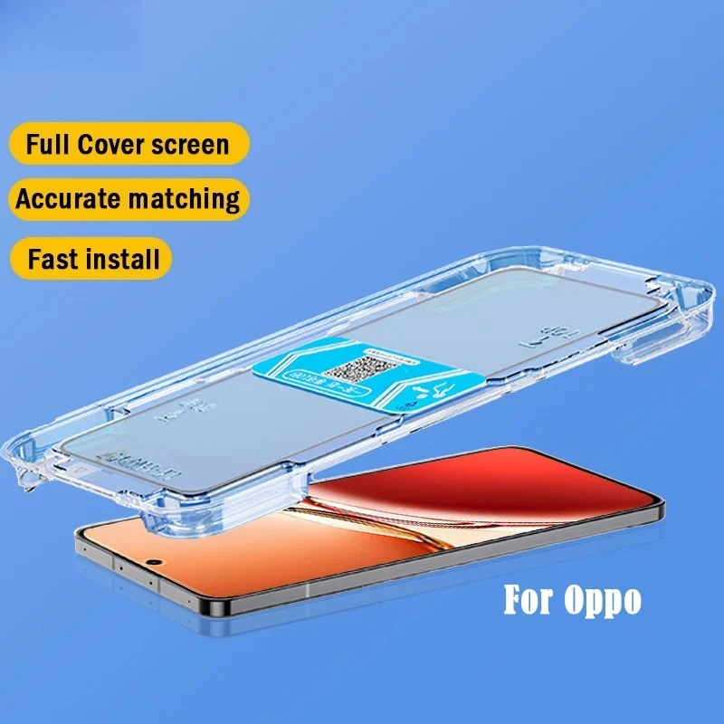 

One-click Installation Tempered Glass For OPPO Reno 14F 13F12F 11F 7 8 Pro Find X5 X3 K13 K12 K12X K11 K10 Pro Screen Protectors
