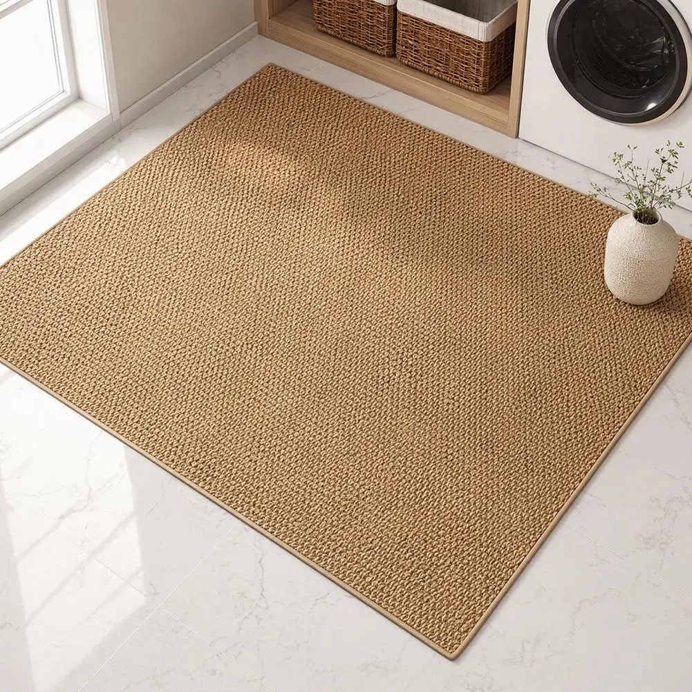 Non-skid Area Rug for Tile Floors Rustic Solid Color Area Rug Minimalist Indoor Floor Mat with Anti-slip for Bedroom for Wood