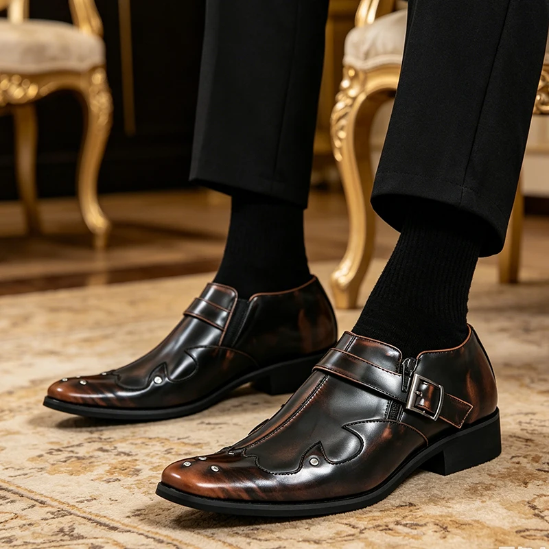 Мужские деловые туфли-броги 38 – обзор и цена Men Formal Wear Purple