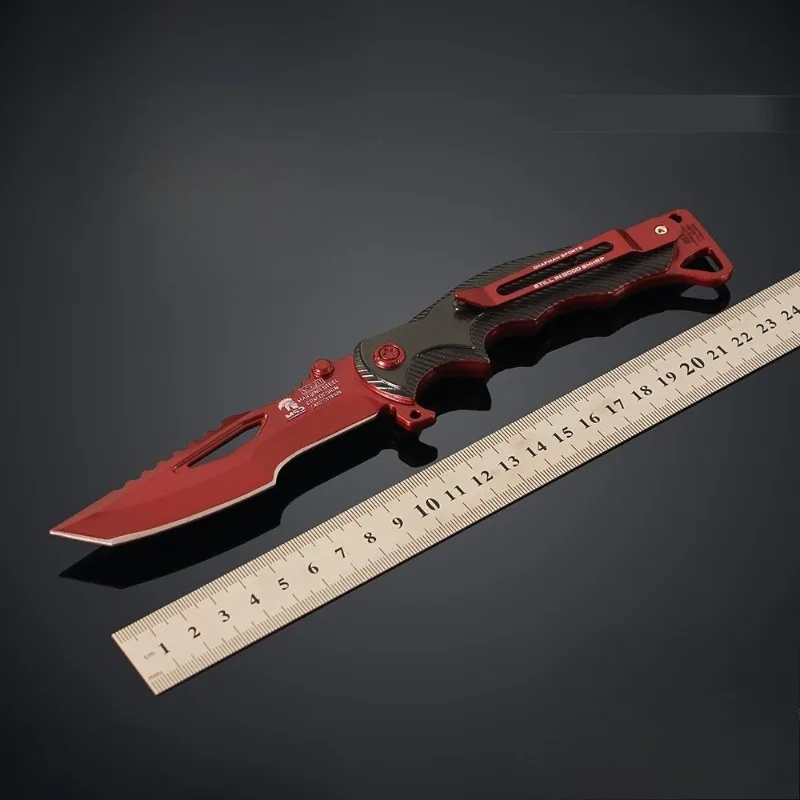 24cm/9.45in Arena Breakout: Infinite Game Peripherals Ornament Crimson Kite Folding Knife Model Toy Gun Birthday Gift for Boys