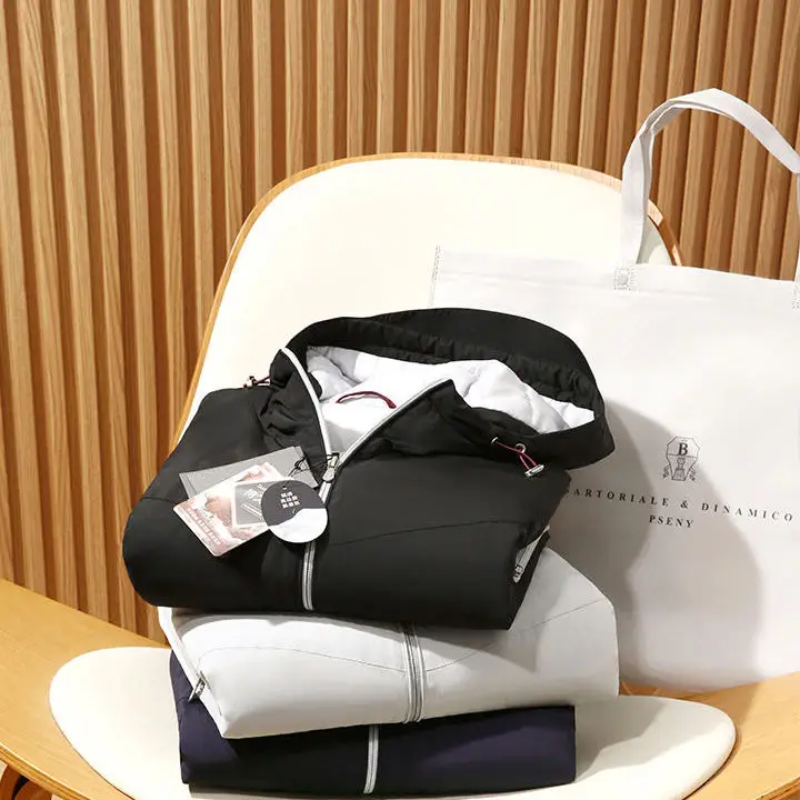 Jaet di cotone con cappuccio casual da uomo di fascia alta riempito di lana di seta per l'autunno e l'inverno Faionable Urban Sle Long Sve Zi...