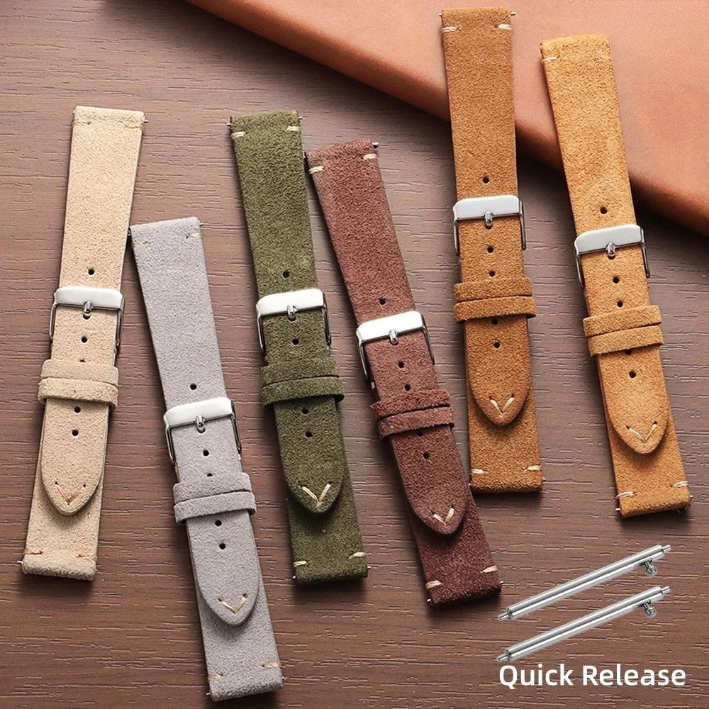 New 18mm 20mm 22mm Soft Suede Watch Strap for Seiko for Omega Universal Quick Release Bracelet Men Women 14/16/19/21mm Wristband