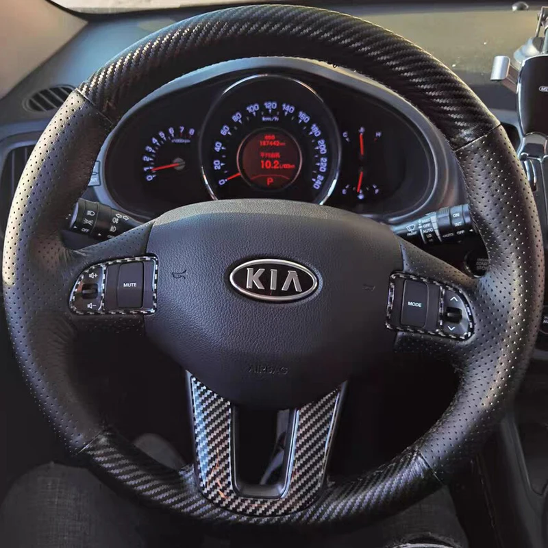 

Car Steering Wheel Cover for КИА Kia Sportage 3 2011-2014 Ceed Cee'd 2010-2012 Leather Carbon Fiber Steering-Wheel Accessories