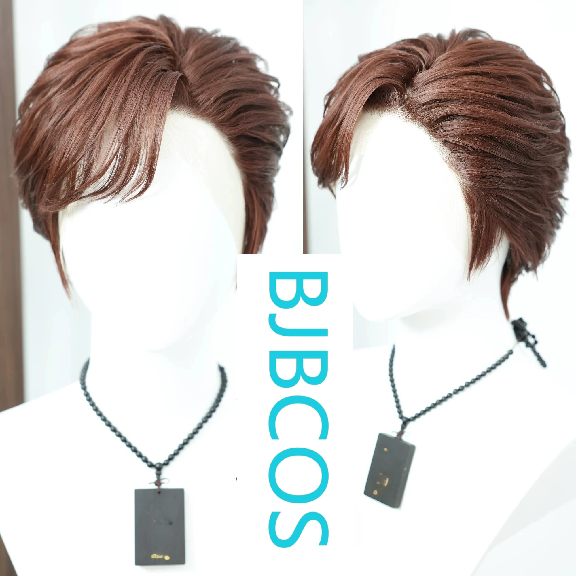 

[Styled Wig]Front lace teenage style COS daily texture short hair red brown styling wig
