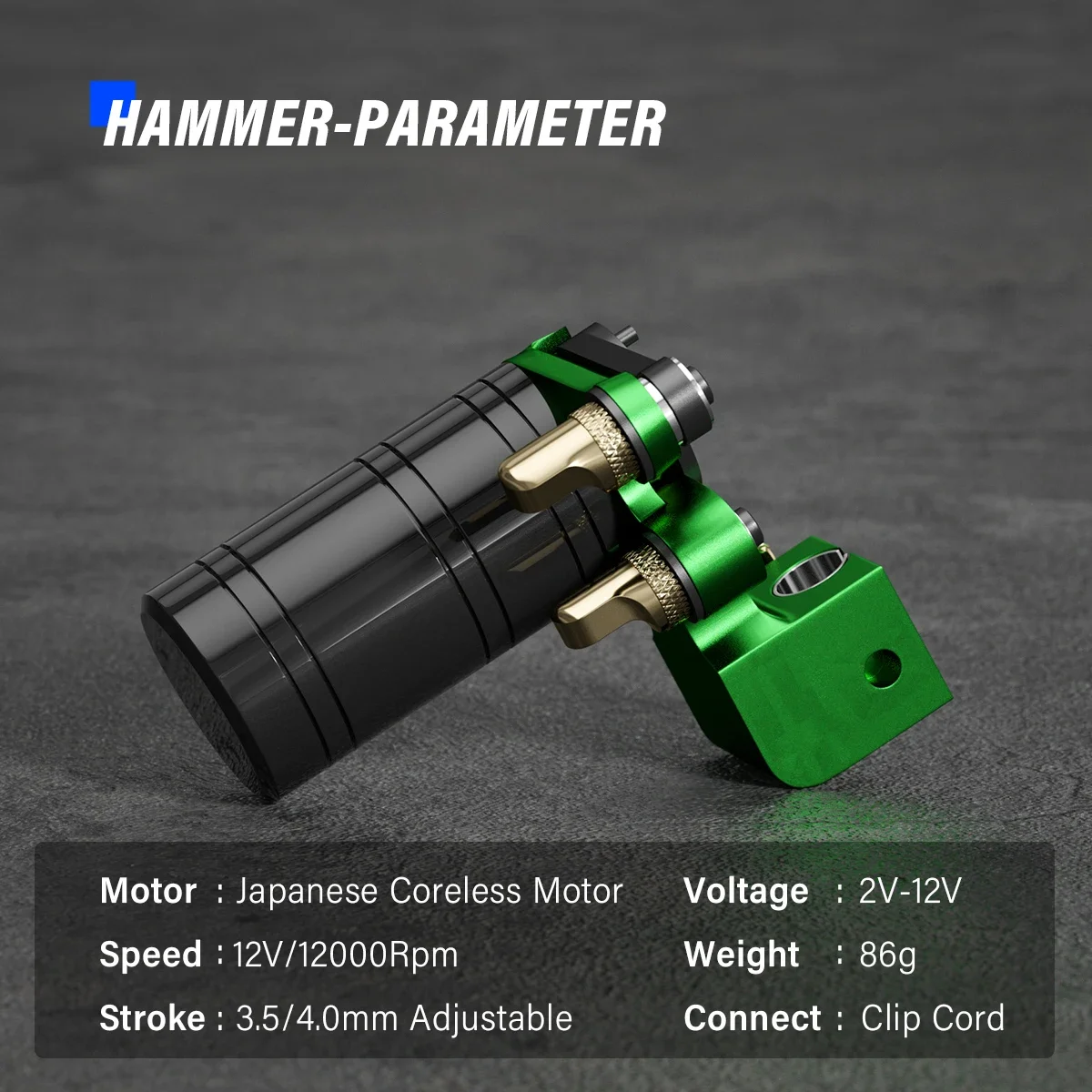 Hammer Rotary Tattoo Machine Powerful Japanese Coreless Motor Pure Copper Clip Cord Professional Tattoo Gun For Tattoo Artists