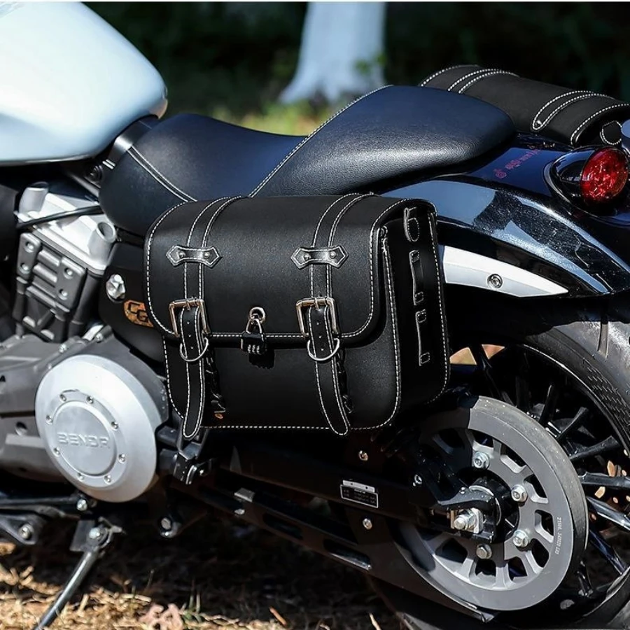 

Motorcycle Saddle Bags Waterproof Leather Tail Bag Motorbike Travel Luggage Cases Electric Motorcycle Rear Seat Bag Side Bag