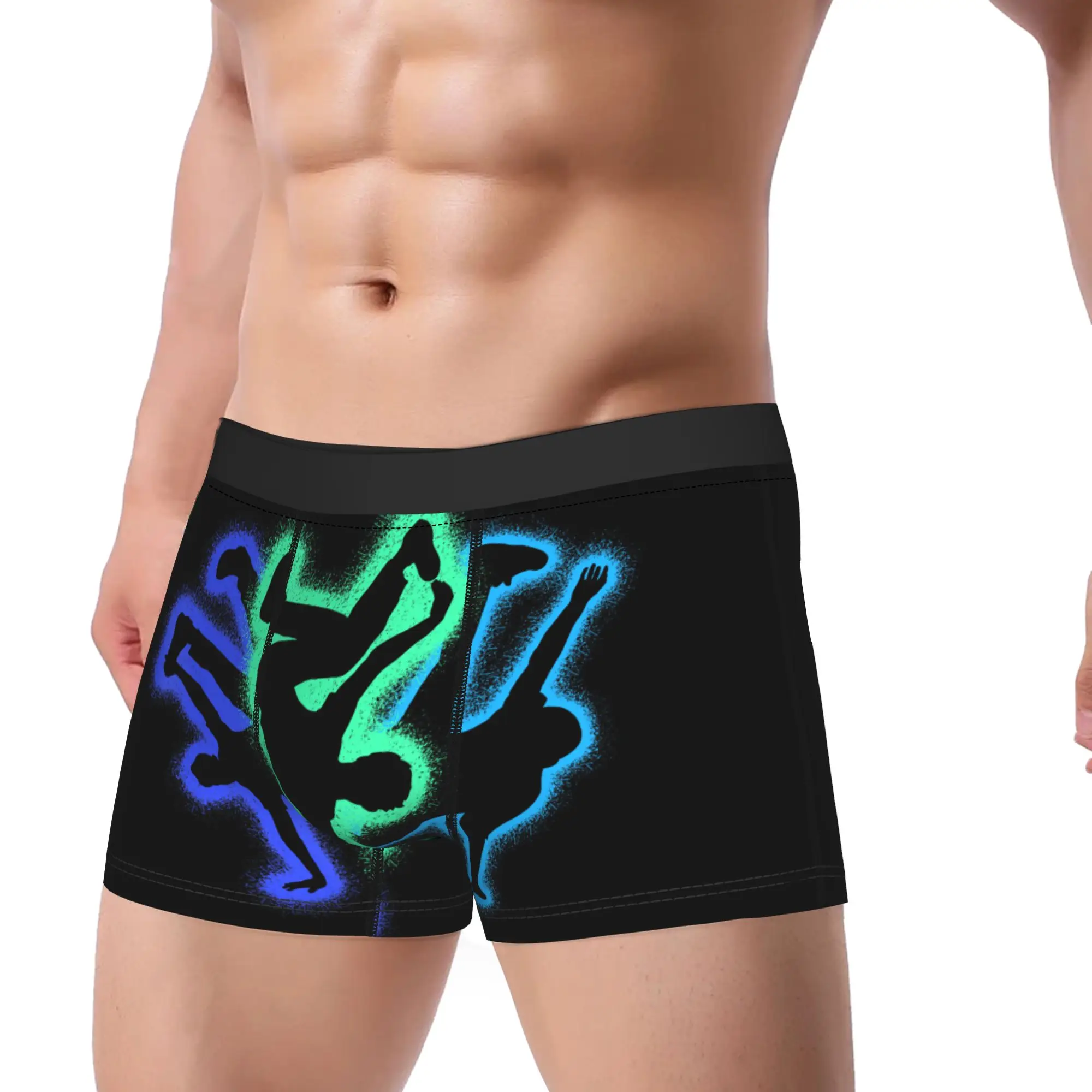 Breakdance Dance Silhouettes Boxer Brief  Underwear High Quality Male Comfortable Trunk Printed Large Size Underpants