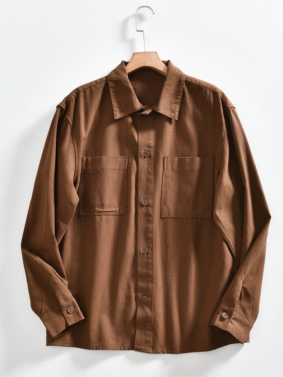 

Washed Pure Cotton Long Sleeve Shirt Men's Casual American Retro Workwear Autumn Season Breathable Moisture Wicking Standard Fit