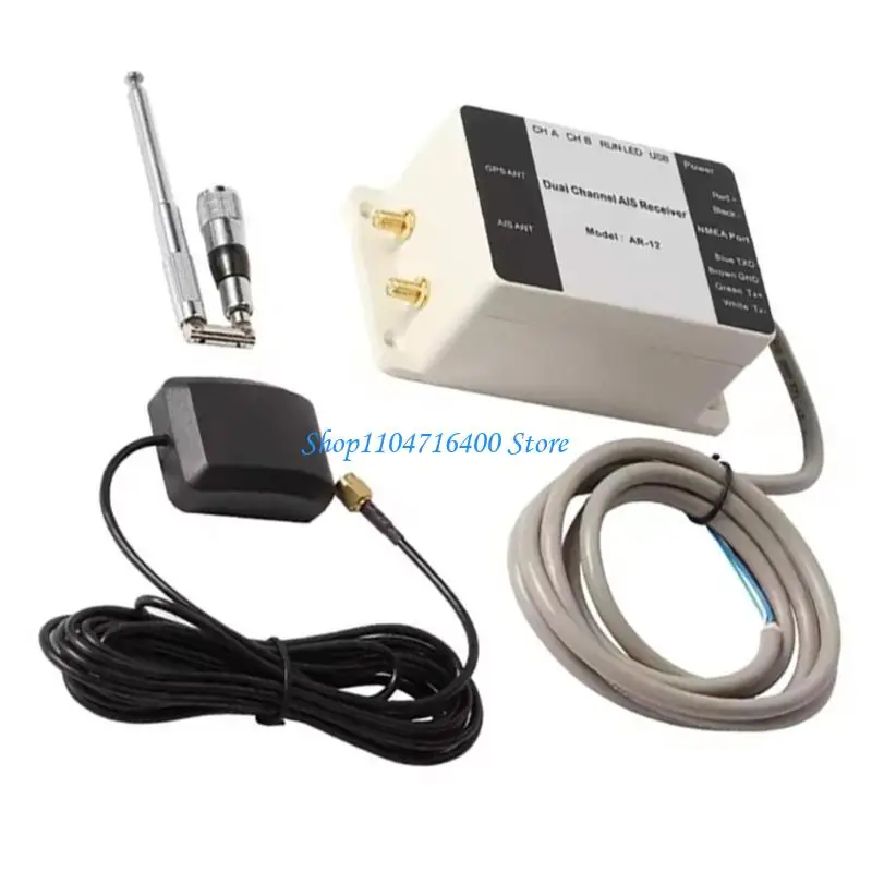 y1gd Waterproof AIS Receiver Double Channel Output Real Time Tracking Simple Installation for Boats Ships Research Applicatio