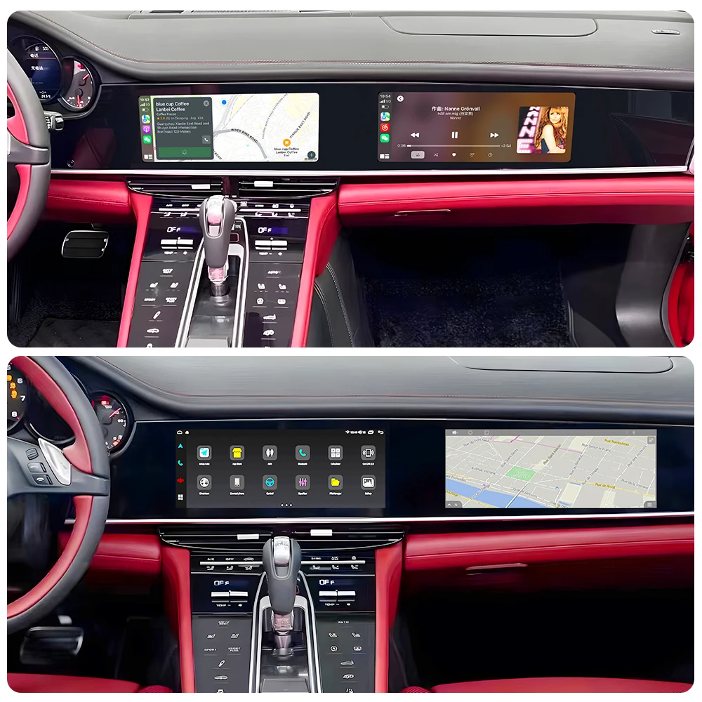 12.3" Dual Android Touch Screen Car Radio GPS Stereo Navigation Multimedia Carplay Headunit For Porsche Panamera 970 2010-2016